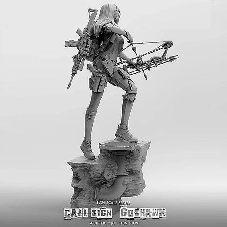 1/24 (75 мм) знак вызова Goshawk красота Смола шутер женщины solider DIY игрушки куклы сделать
