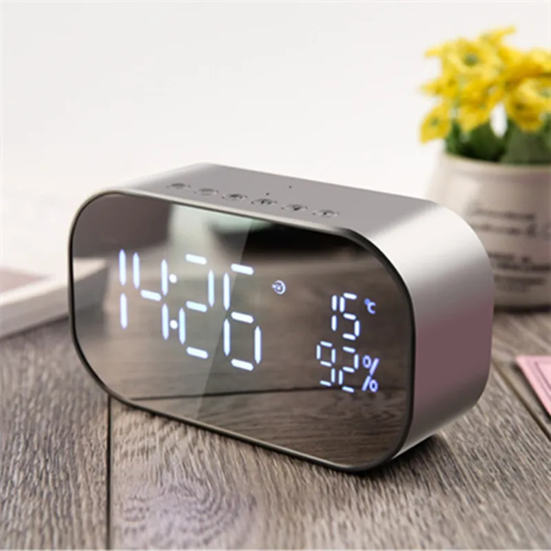 HAAYOT Portable Multifunction Bluetooth Speaker Mini Wireless Intelligent Alarm Clock LED Time Temperature Display Loudspeaker |