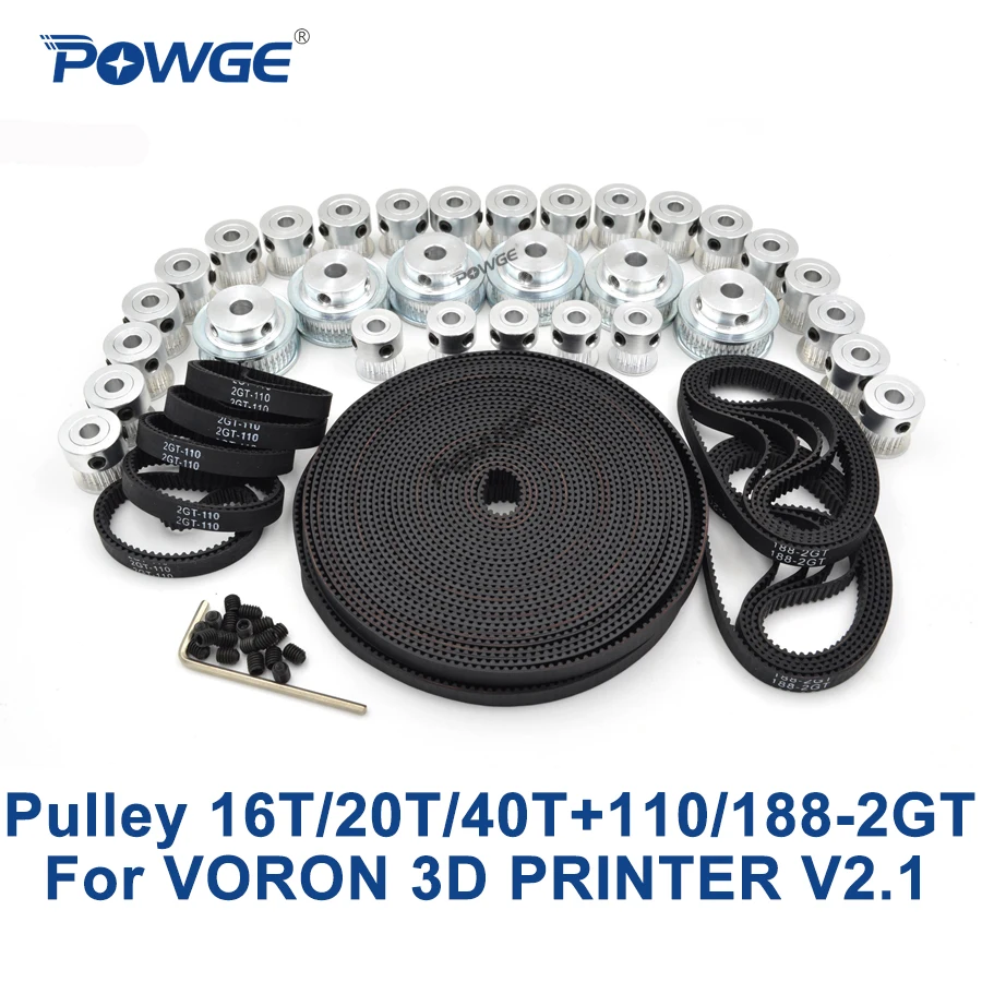 POWGE VORON 3D принтер V2.1 набор MOTION GT2 BOM запчасти 2GT зубчатый шкив диаметр 5 мм 16 T/20 T/40 T и