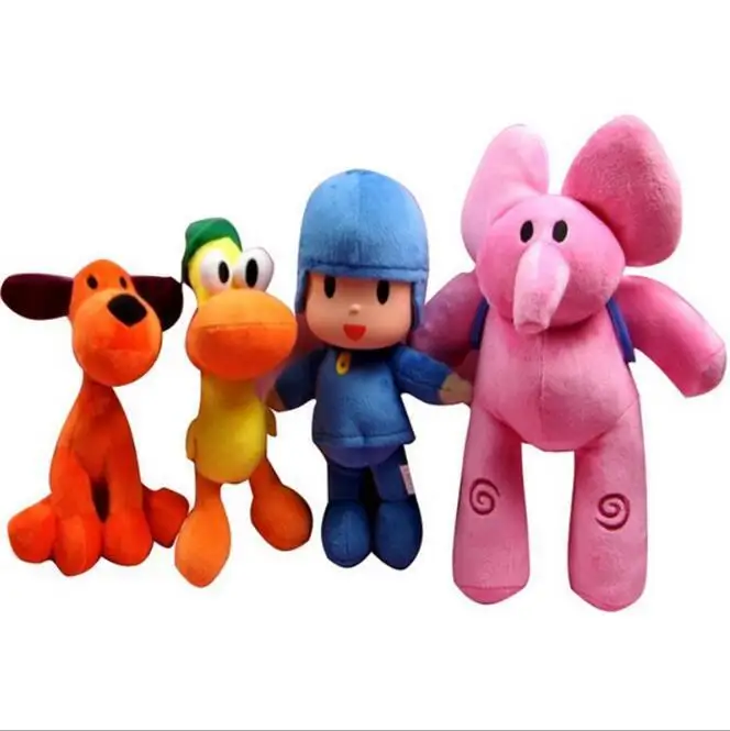 4PCS 6 стилей 12-26 см POCOYO мультфильм чучело и плюшевые игрушки хобби Loula& Elly& Pato& POCOYO Мягкие плюшевые игрушки для ребенка подарок для ребенка - Цвет: 4PCS