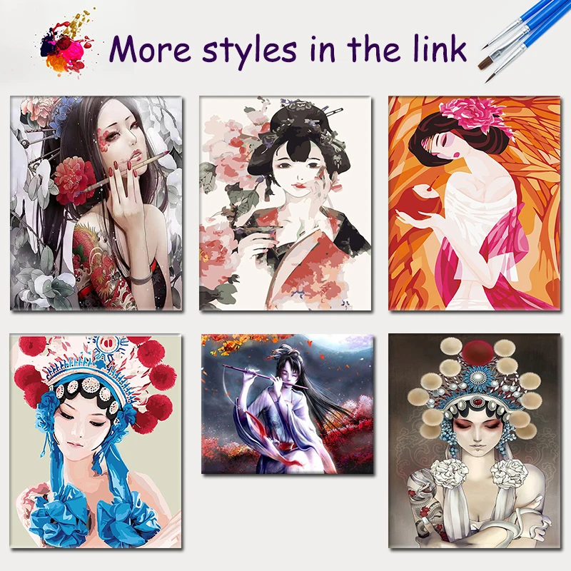 SDOYUNO картина по номерам китайский стиль рисунок рамка свадебное украшение