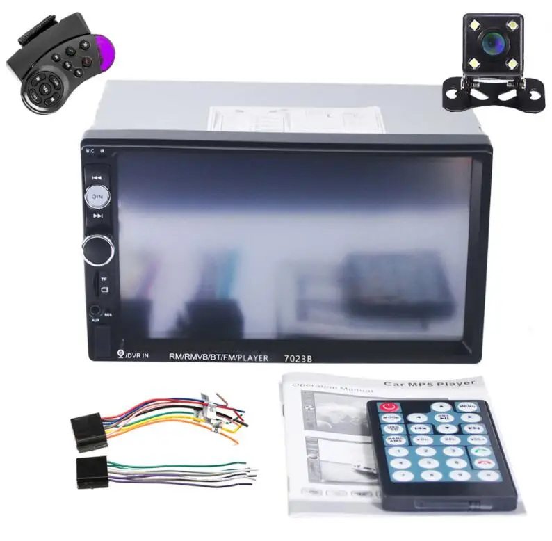 With 4LED Camera Hikity Автомагнитола 2 din 7 дюймов ЖК сенсорный экран HD MP5 плеер Зеркало Ссылка Авторадио Bluetooth Автомобильный мультимедийный аудио стерео радио - Цвет: With 4LED Camera