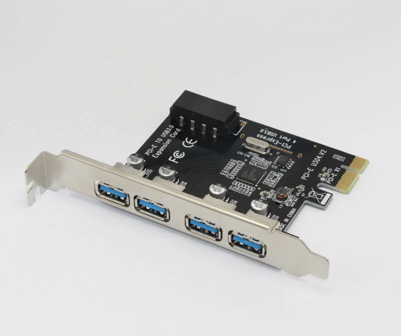 10 шт. Новый USB 3 0 4 порта PCI Express Riser Card USB3.0 5 ГБ хост контроллер 4x PCIE карта расширения