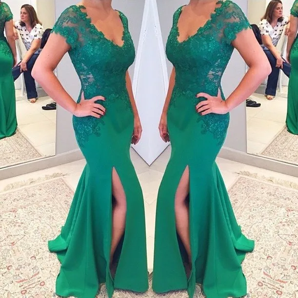 Сексуальное длинное вечернее платье Русалочки с глубоким v-образным вырезом 2017