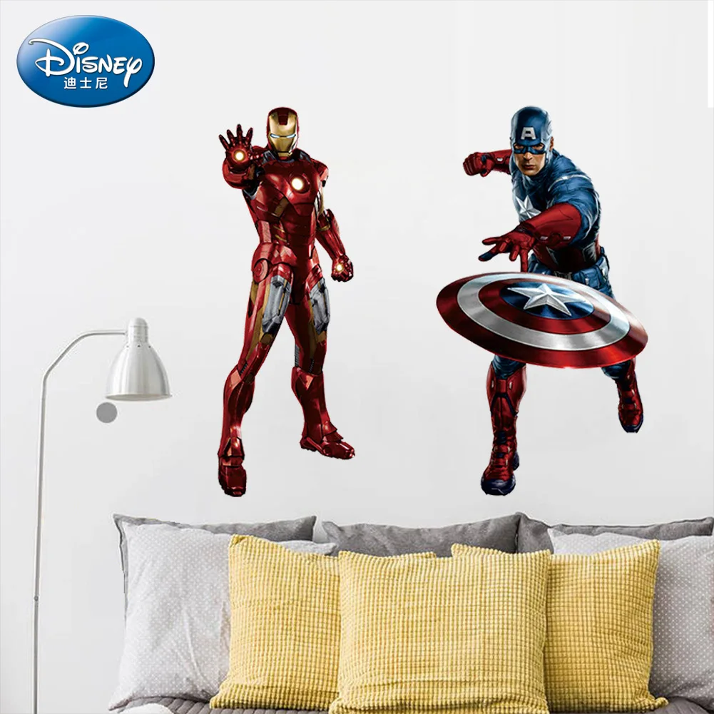 Disney Marvel USA Captain Sticker 3d Creative Sticker Children's Room Cartoon Living Room TV Sticker