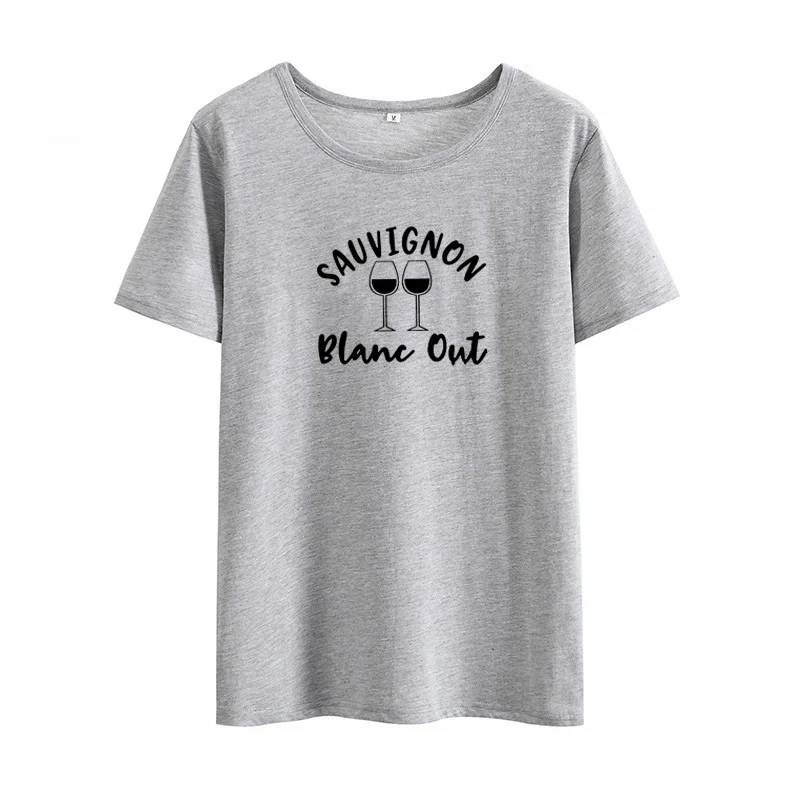 Sauvignon Blanc Out Print летняя футболка женская круглая хлопковая шея с короткими - Фото №1