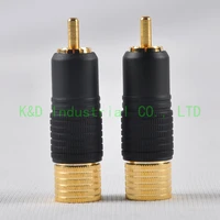 1pair rca plug male solder locking gold plated audio for guitar tube amplifier
