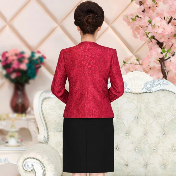 High Quality Free Shipping Autumn Fashion Women Work Wear Suits Dress Medium Old Age Temperament Plus Size Set Suit Slim | Женская