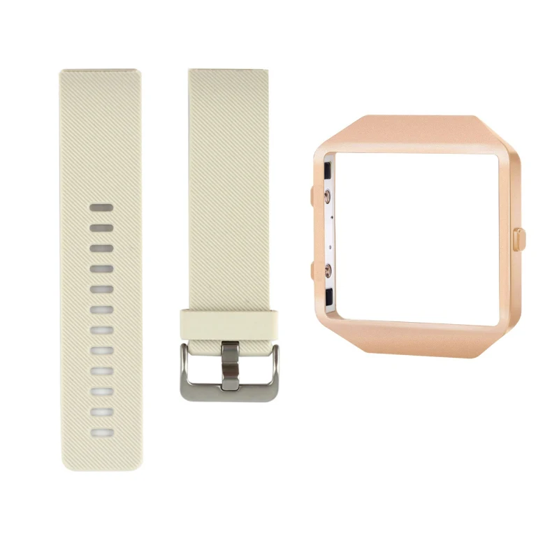 Bemorcabo для Fitbit Blaze Band, сменный Силиконовый браслет с новой рамкой из розового золота для Fitbit Blaze smart fitness Watch - Цвет ремешка: Antique White