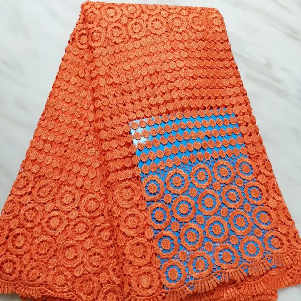 2019 африканская Полиэстеровая гипюрная кружевная ткань в нигерийском стиле