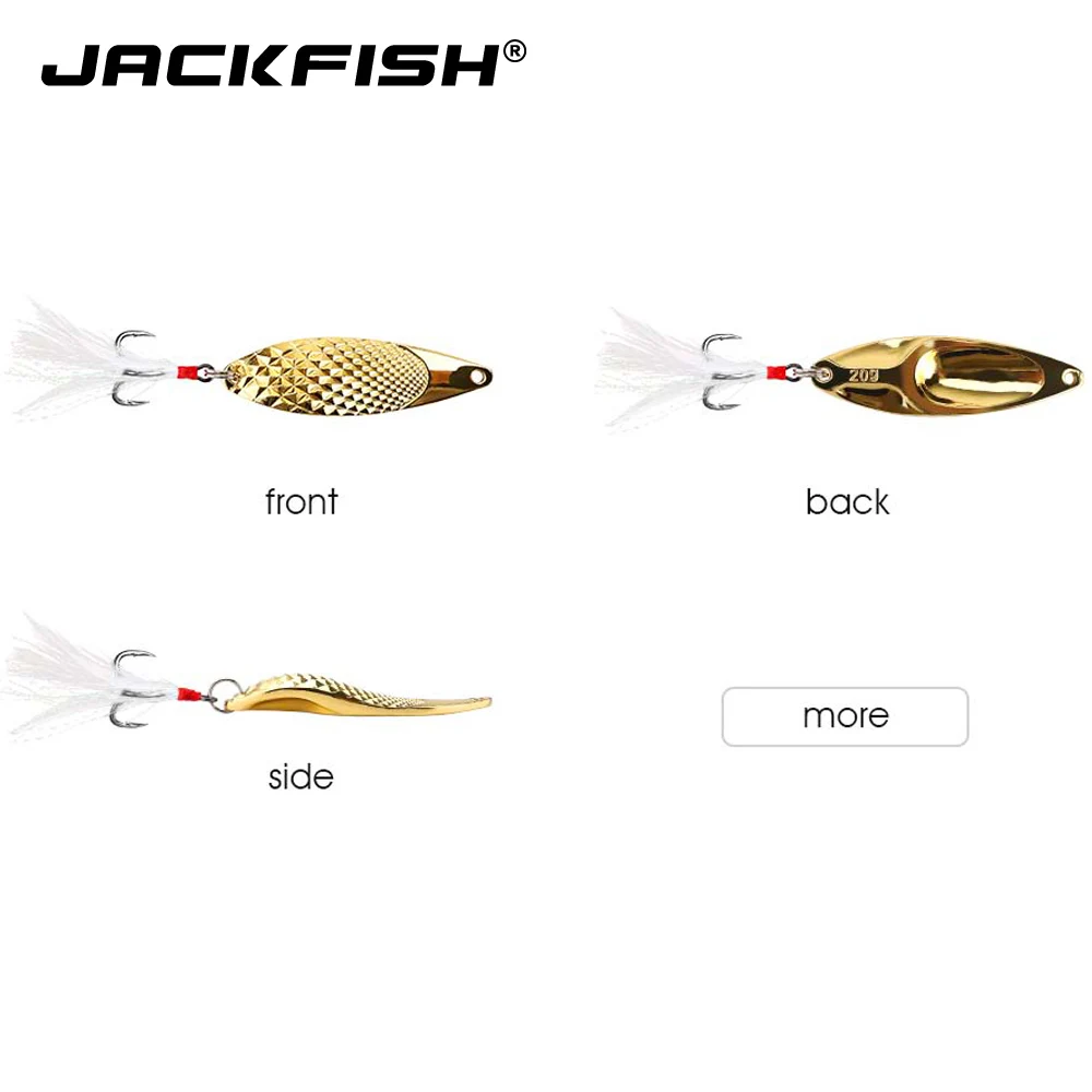 JACKFISH металлическая приманка в виде ложки 10 г/15 г/20 г серебристая/Золотистая с