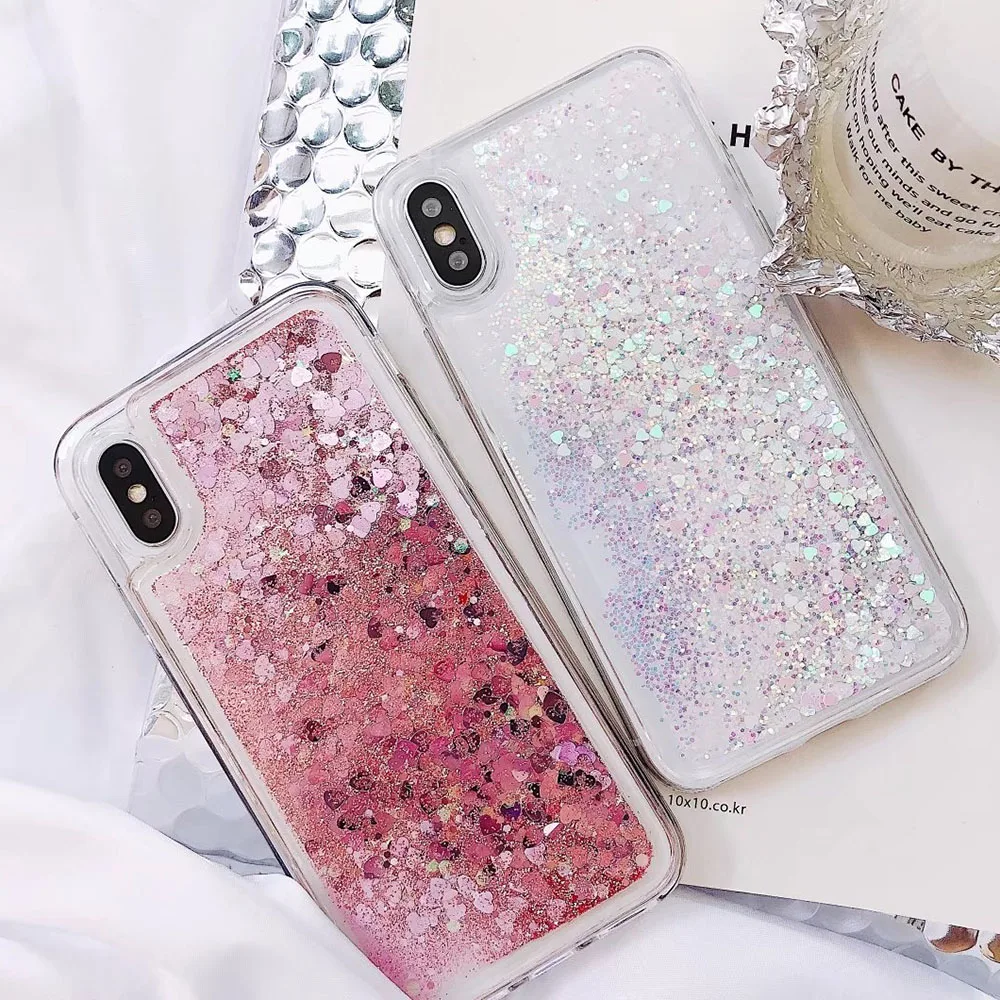 Мягкий блеск Динамические Liquid Quicksand чехол для iPhone X случаях 5S SE 6 S Plus 7 Чехол 8 плюс