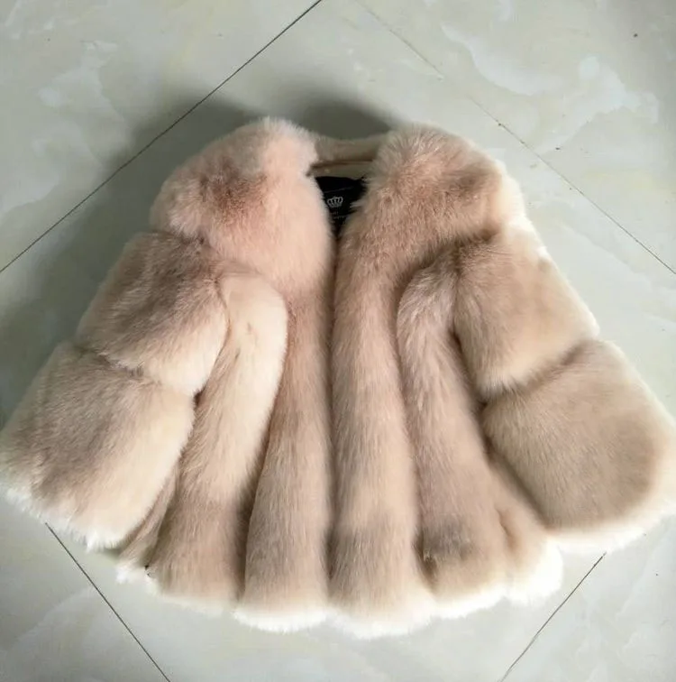 S-4XL размера плюс зимняя новая модная брендовая куртка из искусственного лисьего меха женская теплая куртка стеганая Толстая Шуба из искусственного меха w1768