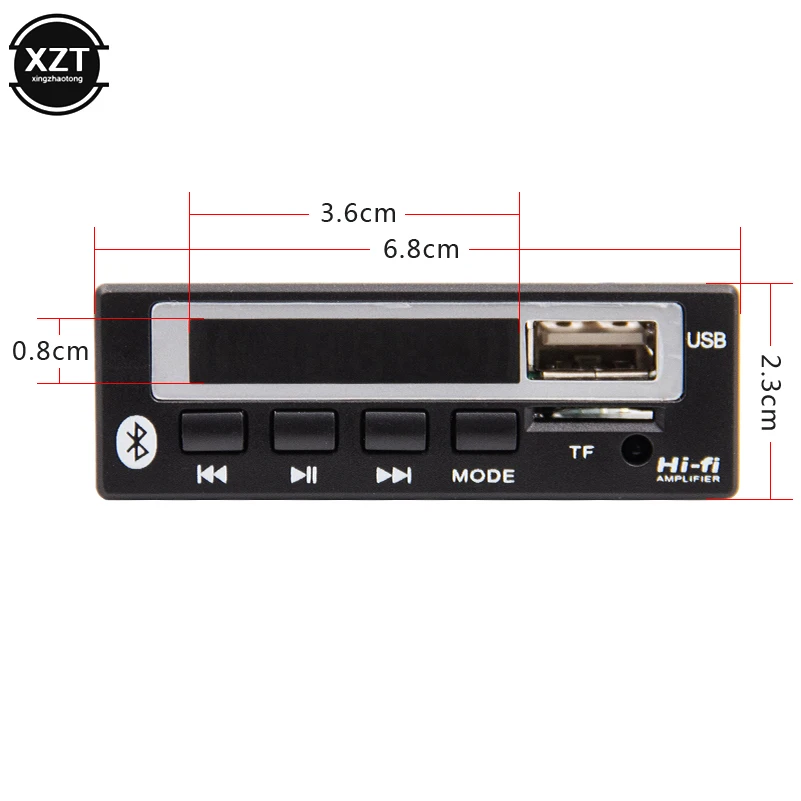 Bluetooth5.0 MP3 WMA WAV Decoder Board 5V 12V Wireless Audio Module Color Screen USB TF FM Radio For Car accessories | Электроника