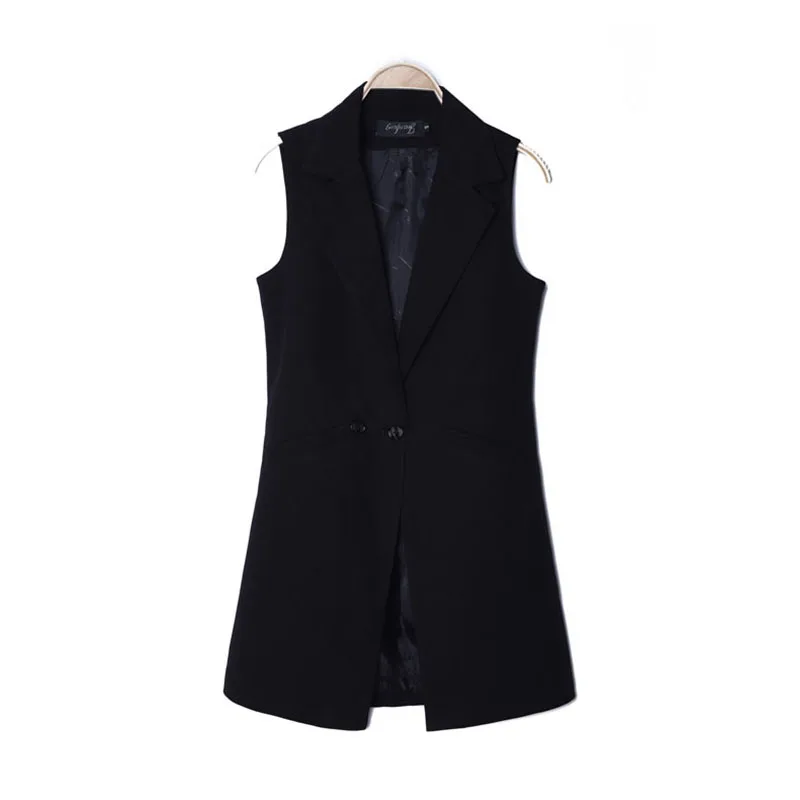 Женский модный элегантный офисный жилет куртка без рукавов верхняя одежда