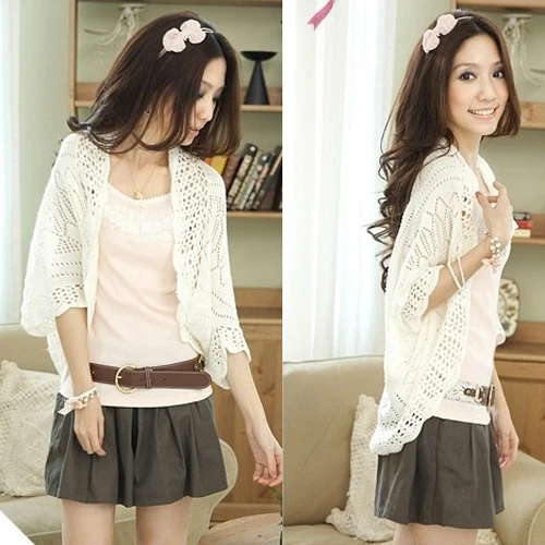 Лидер продаж Кардиган с пышными рукавами Вязаный Топ Свитер Верхняя одежда