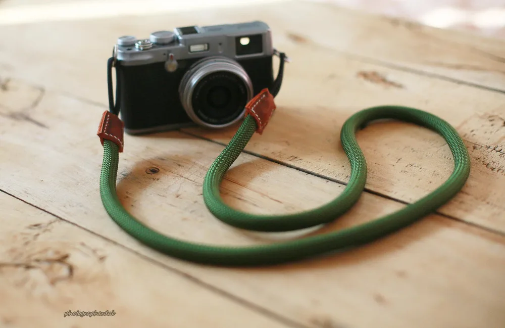 E Style зеленая 10 мм скалолазающая веревка Коричневая Кожаная ручная камера Фотофон