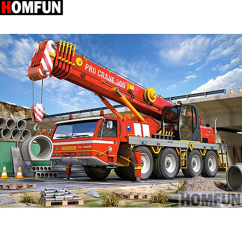 Алмазная живопись HOMFUN A13921 картина Красный журавль с полными