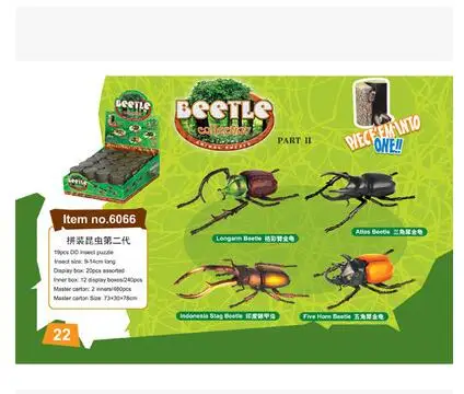 4 шт./партия Стрекоза Кузнечик Mantis ОСА .. Пазл пластиковые 3D Детские игрушки Сделай