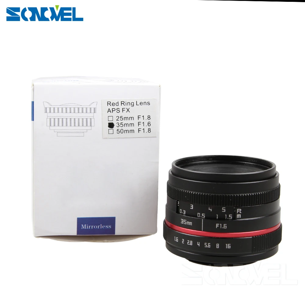 Ручная широкоугольная линза 35 мм F1.6 для Sony E крепление с углом обзора поворота под