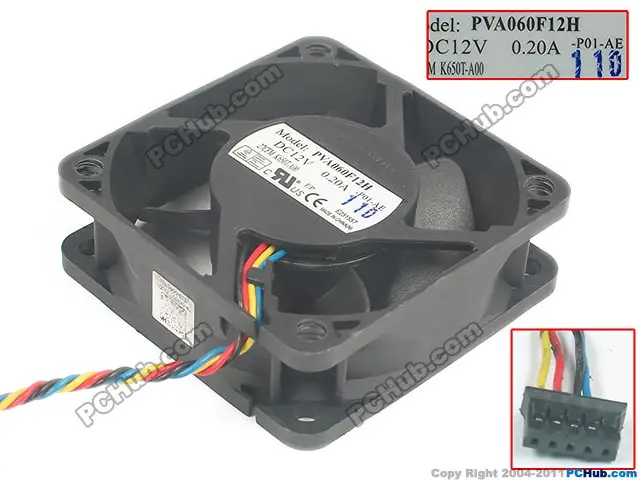 Foxconn PVA060F12H P01 DC 12V 0.28A 60x60x20 мм 4 провод Сервер вентилятор охлаждения|square fan|server fandc fan