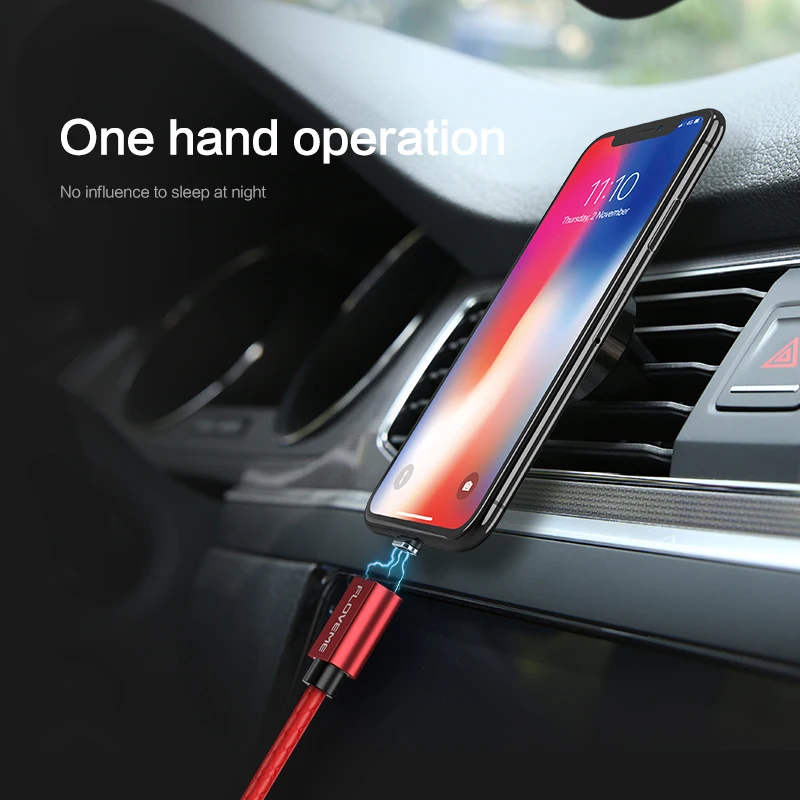 Магнитный USB кабель FLOVEME для iPhone 11 7 8 Redmi Note Pro Micro Type C 3 А 1 м магнитное зарядное