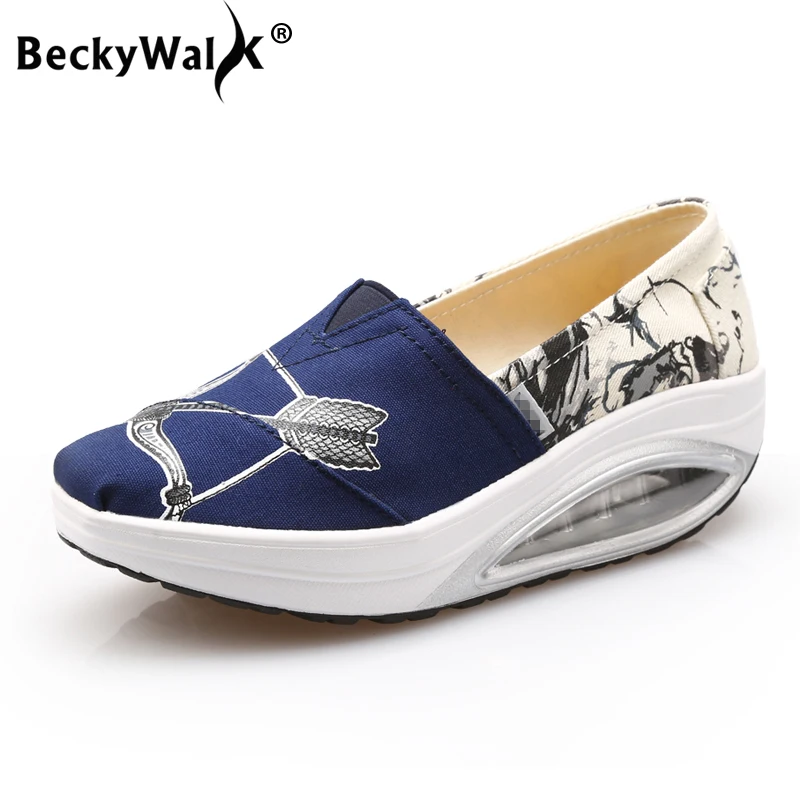 

Кроссовки BeckyWalk женские на платформе, дышащие холщовые, на толстой мягкой подошве, Повседневная прогулочная обувь, WSH2931, на весну