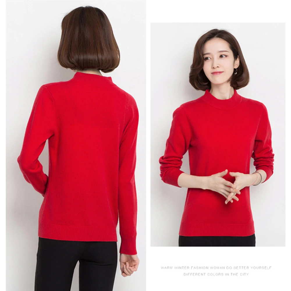 Sweater Women Turtleneck Knitted Autumn Winter High Quality Cashmere Pullover Kint Long Sleeve Slim Female Knitwea | Женская одежда