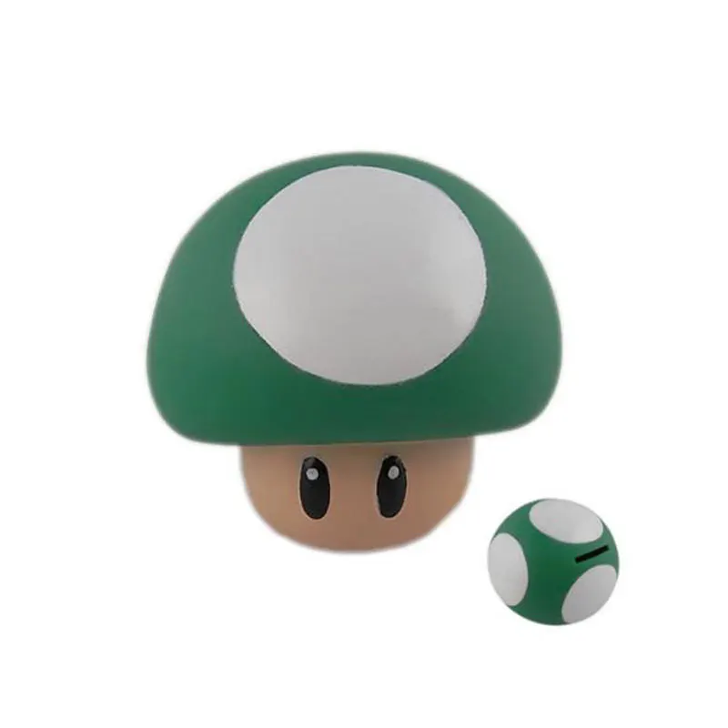 

9cm Mushroom Coin Piggy Bank PVC Figure Collectible Model Toys Dolls For Children 4 Colors