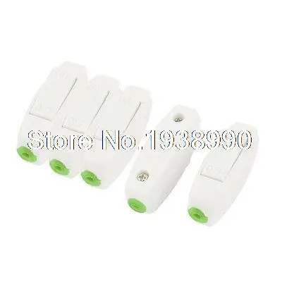 

5 x White Plastic OFF/ON Button Inline Cord Lamp Switch AC 250V 3A