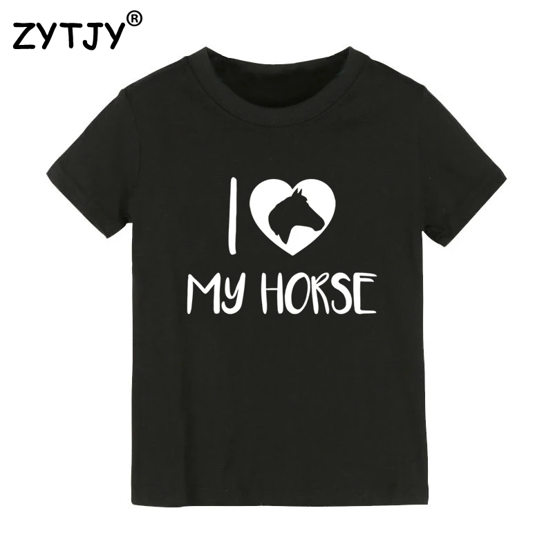 Детская футболка с принтом I love my horse|girls t shirt|t shirt for childrent shirts |