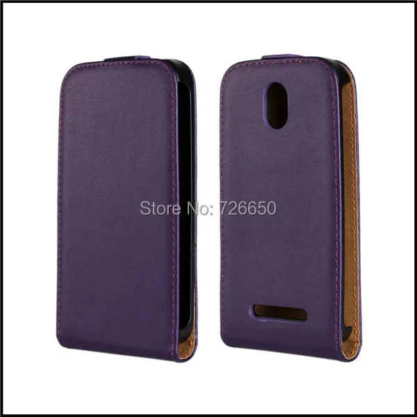 Colorful Genuine Flip Leather Case for HTC Desire 500+Free Screen Protector
