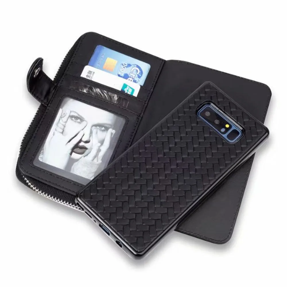 BRG для Samsung Note 20 10 S8 S9 S20 S10 PLUS тканый кожаный чехол кошелек с узором съемный Флип