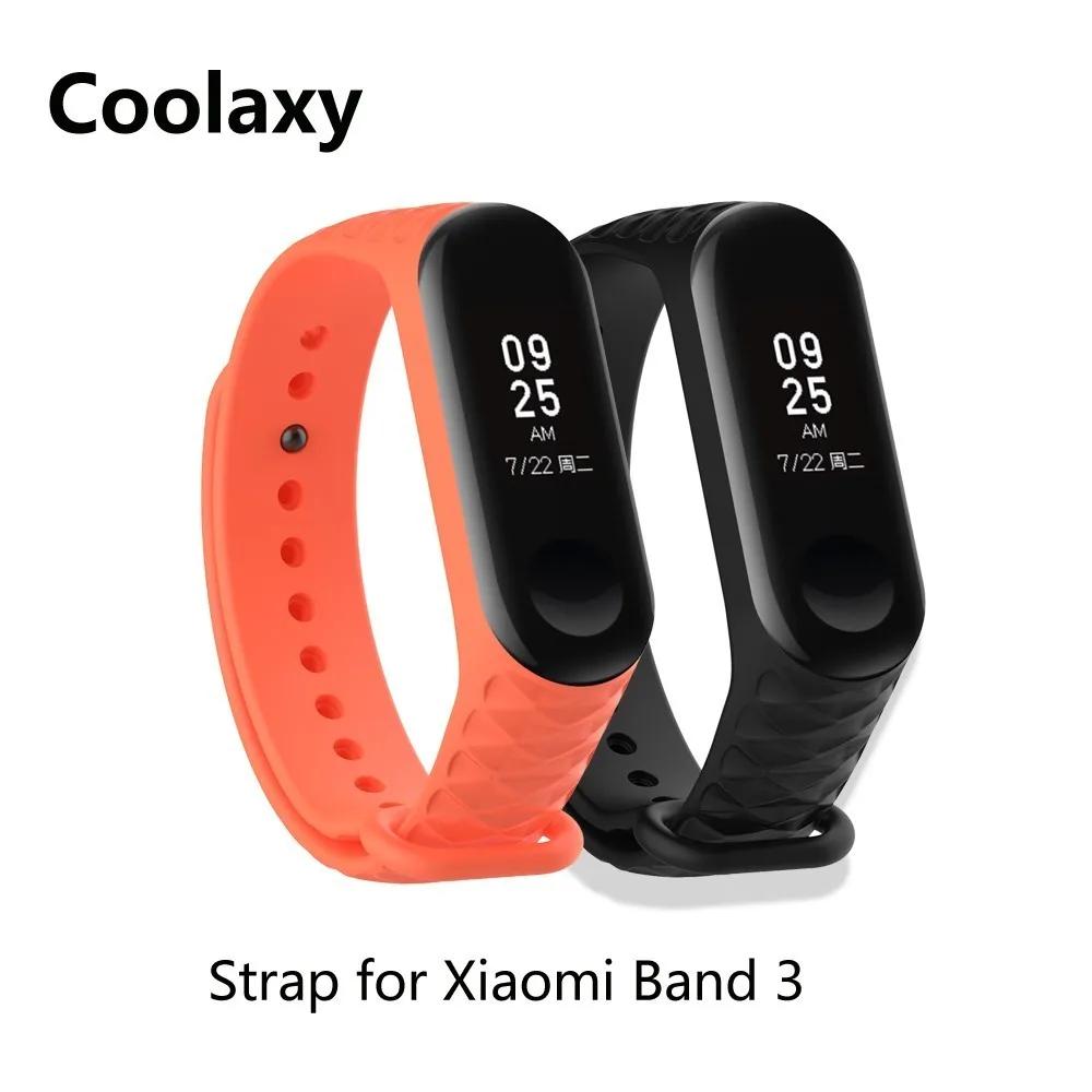 Black Orange Coolaxy браслет для Xiaomi mi Band 3 ремешок для спортивных часов Силиконовый браслет для Xiaomi mi Band 3 аксессуары браслет mi band 3 ремешок - Цвет: Black Orange