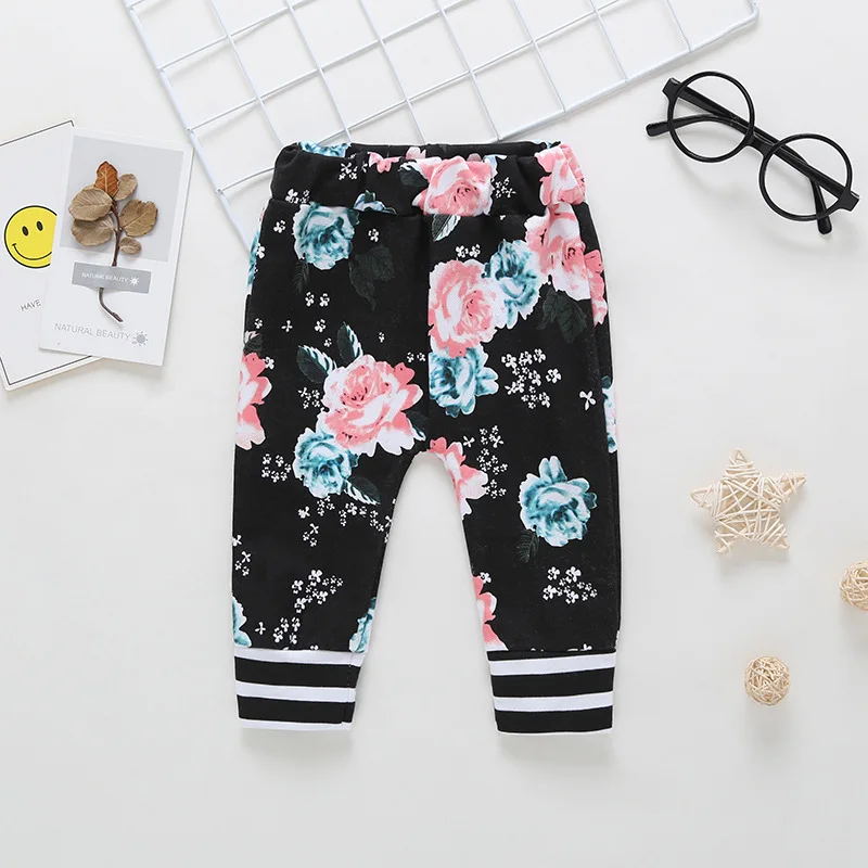 Newborn Children Winter Spring Baby Girl Clothes Long Sleeve Hoodie floral Tops Pants 2 Pieces infant girls clothing Outfit Set | Детская