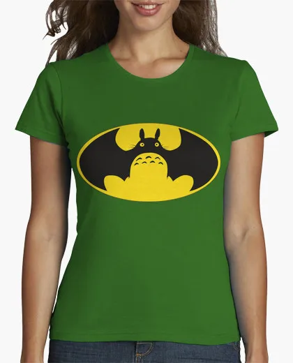 Весна лето Настоящее Специальное Предложение футболки женщин Бэтмен Тоторо 3