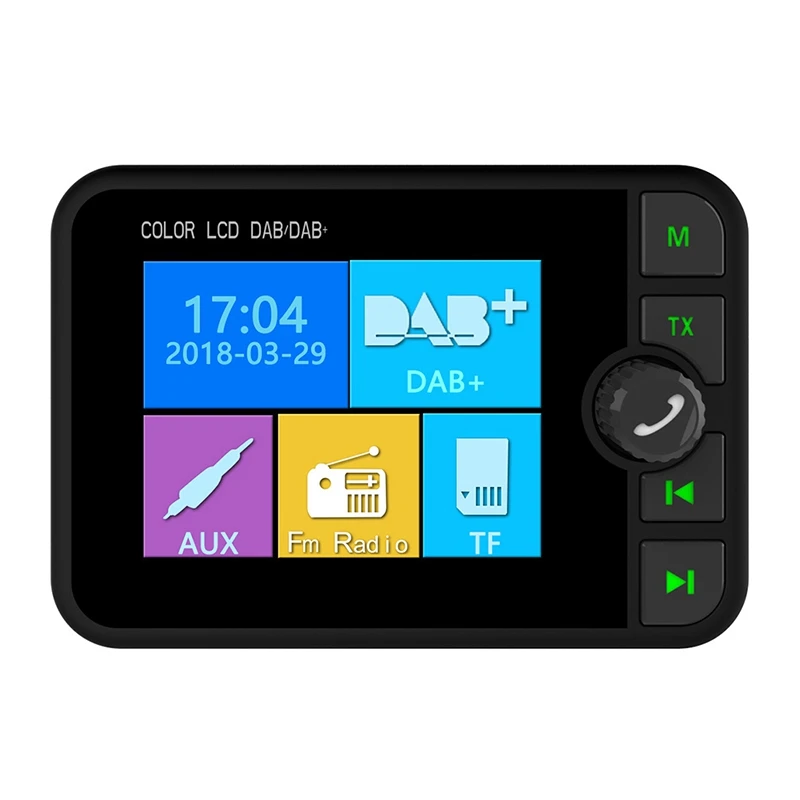 ЖК-экран автомобиля Dab радио приемник адаптер Bluetooth передатчик Usb зарядное устройство 84x58x15 мм
