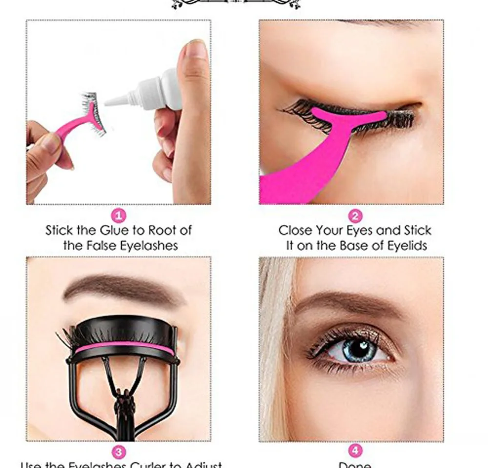 Женские серебряные щипцы для завивки ресниц 1 шт. зажим с черной ручкой + 5 сменных