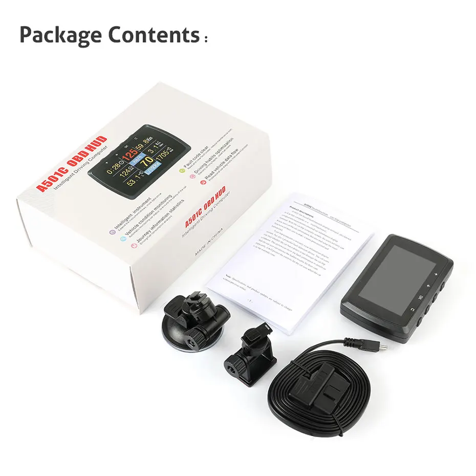Ancel A501 HUD Дисплей OBD2 бортовой компьютер для автомобиля расход топлива измеритель температуры Спидометр OBD2 HUD Дисплей