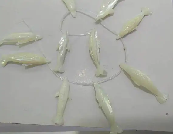 Перламутровые бусы дельфин 16 дюймов 50x20 мм ручной работы|mother of pearl|mothers mothermother pearl