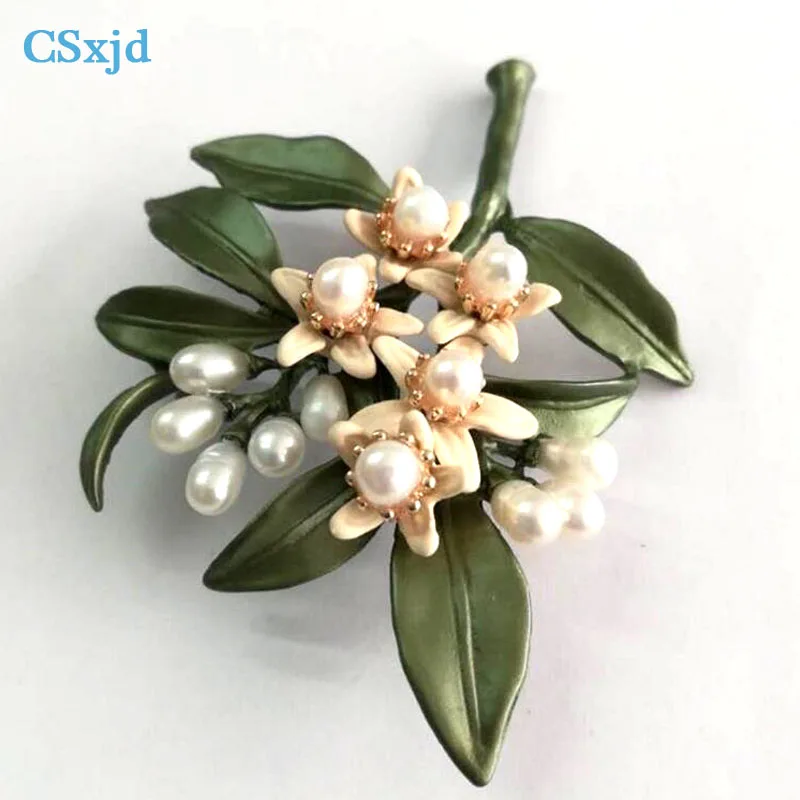 CSxjd аксессуары для модных ювелирных украшений в виде оранжевого цветка|green brooch|tree