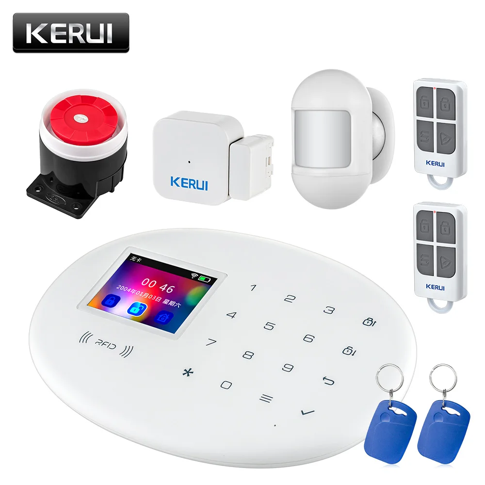 Беспроводная охранная сигнализация KERUI W20 2 4 дюйма сенсорная панель Wi Fi GSM