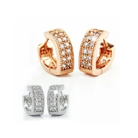 junkang korean fashion jewelry v shaped ear button earrings for women crystal