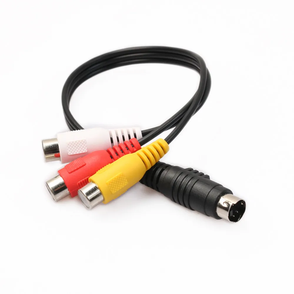 4 Pin S Video To 3 RCA Female TV Adapter Cable Works With All VGA Interface 1214#2 |