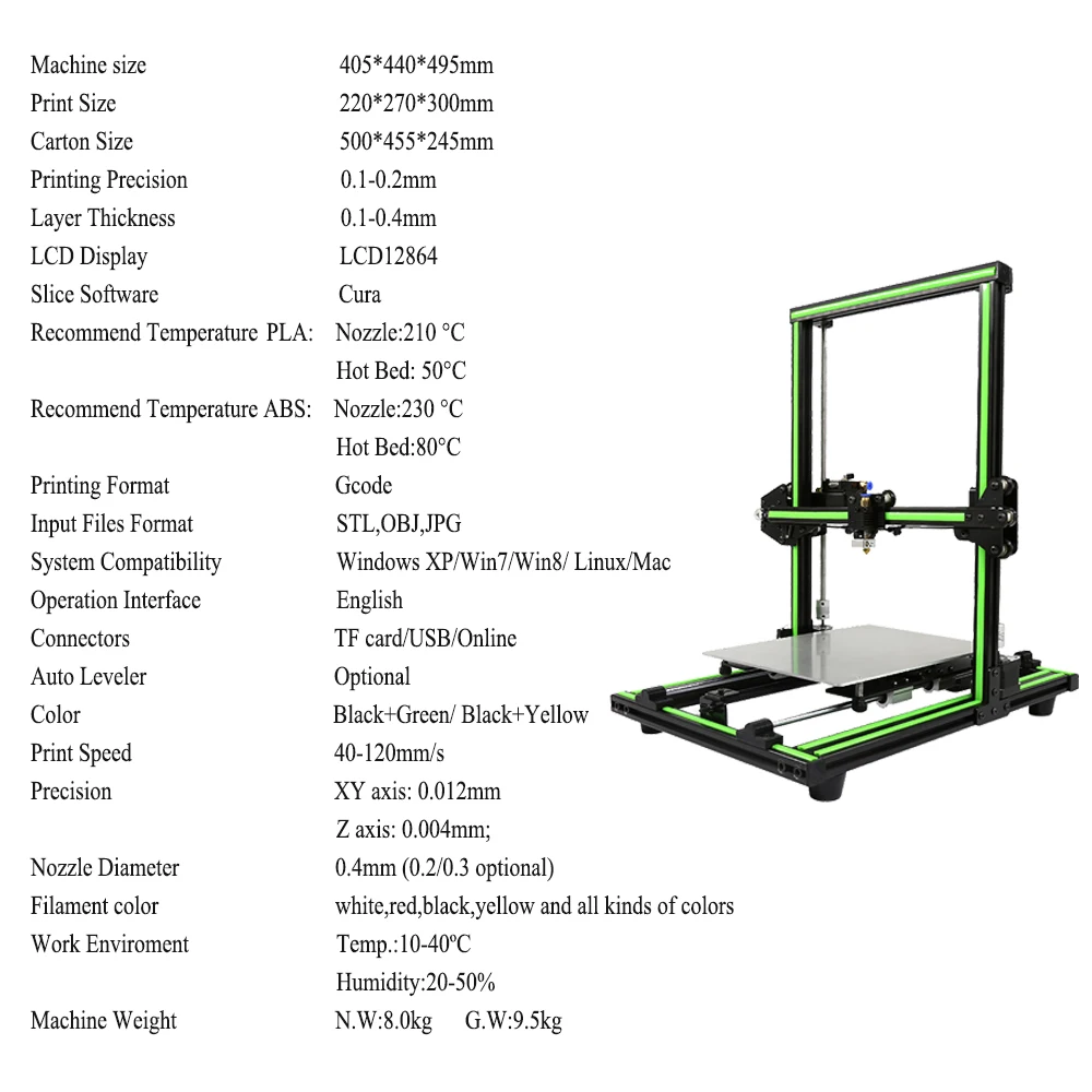 Anet E10 легко собирается DIY 3d принтер набор самый экономичный большой размер печати