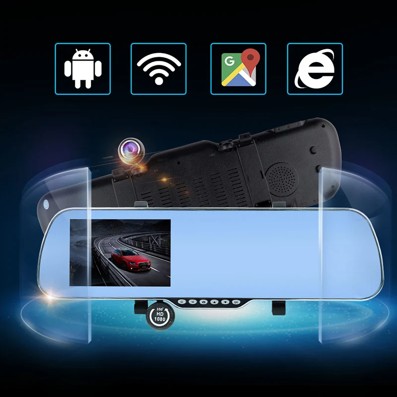 Автомобильный dvr Full HD 1080 P 5 &quotgps навигация Wifi Android Dash Cam двойной объектив парковка