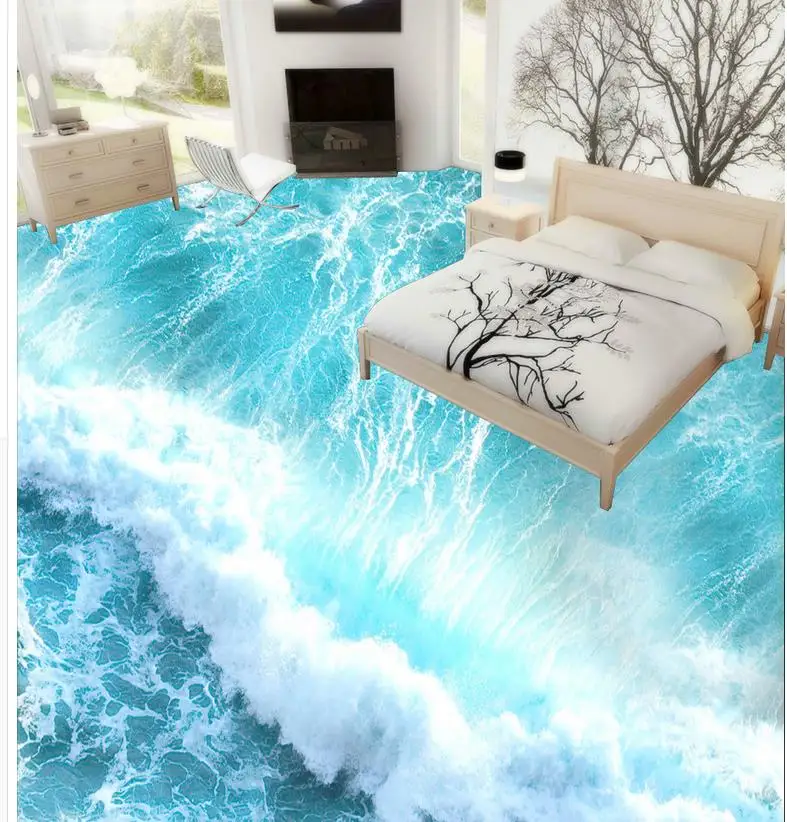 3D стереоскопические обои для пола настенные фрески водопад ПВХ