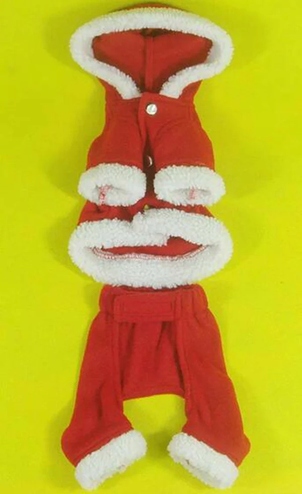 Модный костюм Санта-Клауса для собак и кошек рождественское пальто щенков теплые