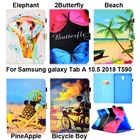 Умный чехол с ананасовыми бабочками и пляжным принтом для Samsung Galaxy Tab A 10,5 2018 T590 T595, чехол, сумка, чехол, сумка для хранения, чехол, сумка для хранения, чехол, сумка
