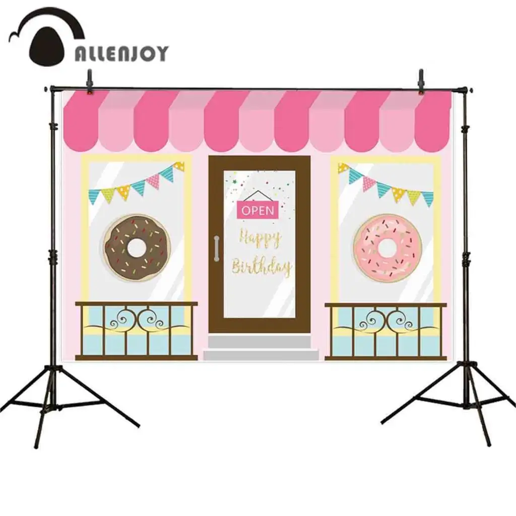 Allenjoy фоны для фотосъемки с изображением конфет бар розовый пончик магазин дверь